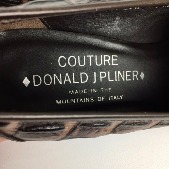 Donald J Pliner Couture Womens Narrow Mallow Brown Croc Print Pumps size 7.5N - Picture 12 of 16